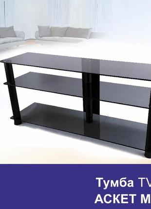 Тумба тв зі скла 1250х350х569 commus аскет mx bl