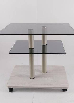 Стеклянный журнальный столик прямоугольный commus bravo light p6 gray-sosnak-2bgs504 фото
