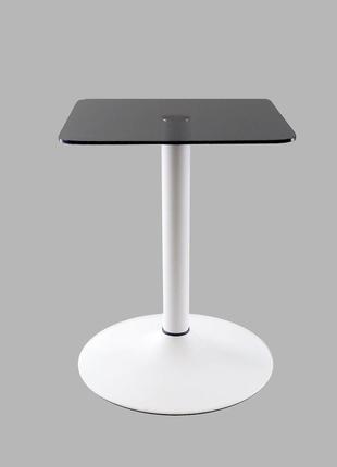 Стеклянный кофейный стол commus solo 400 kv gray-white-wtm60