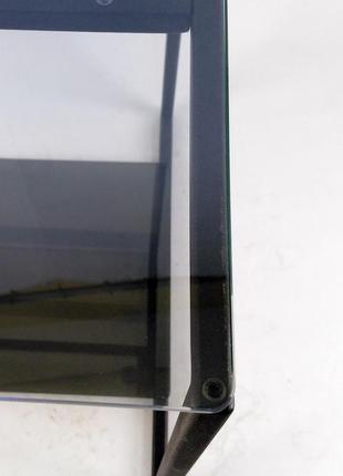 Стол журнальный куб 450 стекло 6 мм прозрачное/графит - черный металл (cub 450 cg-bl)8 фото