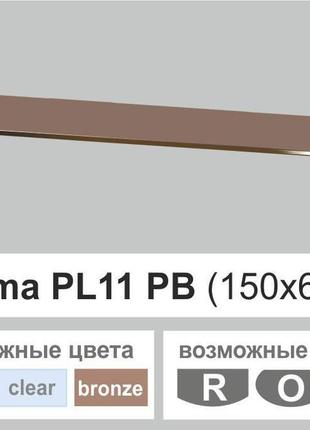 Полочка стеклянная настенная прямоугольная commus pl11 pb (150х600х6мм)