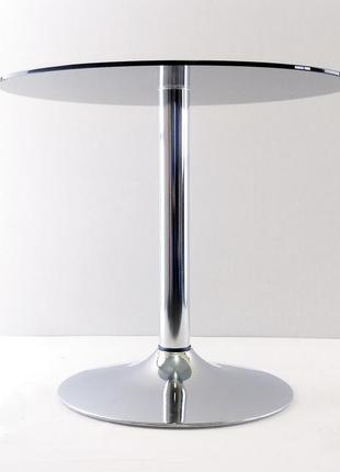 Стеклянный кофейный стол commus solo 450 o gray-chrome-chr607 фото