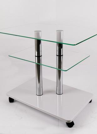 Стол журнальный стекло прямоугольный commus bravo light p6 clear-white-2chr50