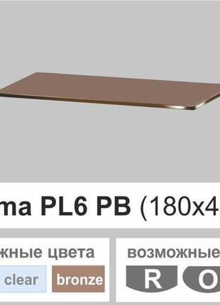 Стеклянные полки настенные навесные прямоугольные commus pl6 pb (180х440х8мм)