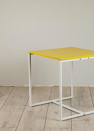 Стіл журнальний куб 400/450 жовтий - білий (cub 400/450 yellow-white)