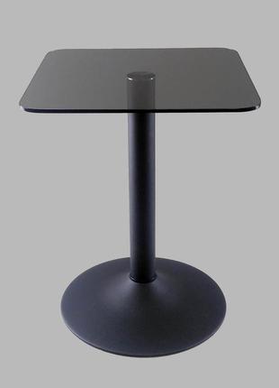 Скляний кавовий стіл commus solo 400 kv gray-black-blm604 фото