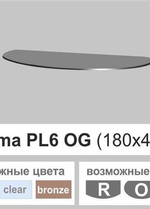 Скляні полиці настінні навісні овальні commus pl6 og (180х440х6мм)