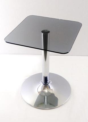 Скляний кавовий стіл commus solo 400 kv gray-chrome-chr604 фото