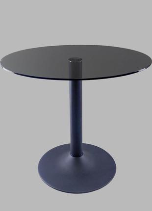 Стеклянный кофейный стол commus solo 450 o gray-black-blm601 фото