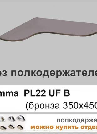 Полиця скло настінна навісна кутова фігурна commus pl22 ufb(450x350х6)1 фото