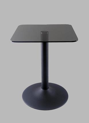 Скляний кавовий стіл commus solo 400 kv gray-black-blm601 фото