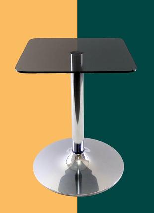Скляний кавовий стіл commus solo 400 kv gray-chrome-chr602 фото