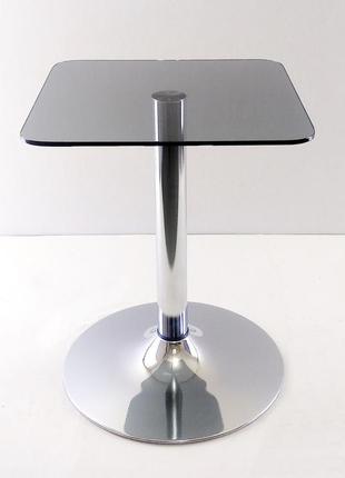 Скляний кавовий стіл commus solo 400 kv gray-chrome-chr607 фото