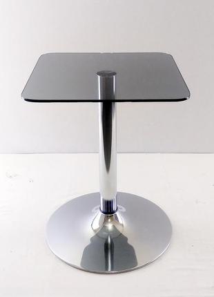 Скляний кавовий стіл commus solo 400 kv gray-chrome-chr608 фото
