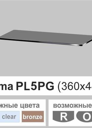 Полиці скло настінні навісні прямокутні commus pl5 pg (360х440х8мм)