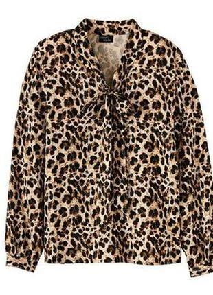 Женская, блузка, нарядная, вискозная, леопардовая, размер 40/eur343 фото