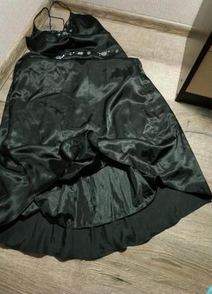Шикарне чорне плаття в білизняному стилі з відкритою спинкою dave&johnny3 фото
