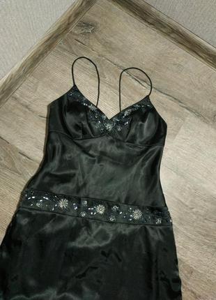 Шикарне чорне плаття в білизняному стилі з відкритою спинкою dave&johnny2 фото
