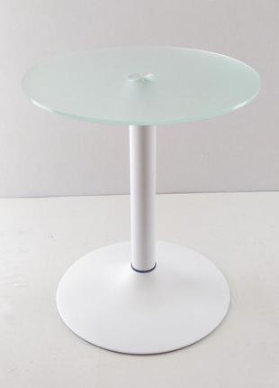Скляний кавовий стіл commus solo 400 k satin-white-wtm608 фото