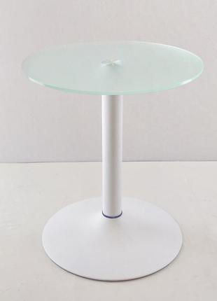 Скляний кавовий стіл commus solo 400 k satin-white-wtm604 фото