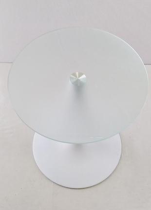 Скляний кавовий стіл commus solo 400 k satin-white-wtm607 фото