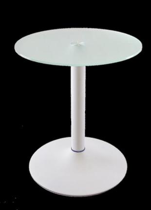 Скляний кавовий стіл commus solo 400 k satin-white-wtm602 фото
