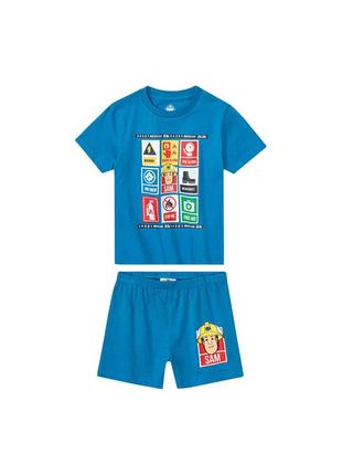 Піжама (футболка і шорти) для хлопчика disney fireman sam 371169 086-92 см (12-24 months) синій1 фото