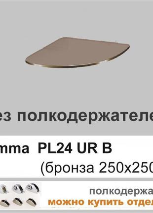 Полки угловые стеклянные для ванной комнаты настенные навесные commus pl24 urb(250х250х6)1 фото