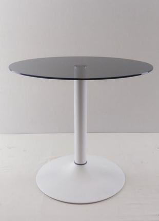 Стеклянный кофейный стол commus solo 450 o gray-white-wtm604 фото
