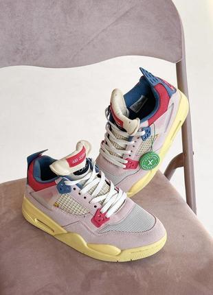 Шикарні жіночі унісекс кросівки nike air jordan 4 retro pink premium пудрові пильно-рожеві