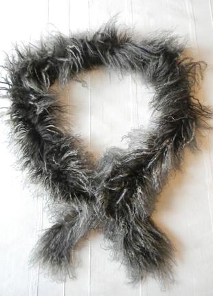 Эффектный шарф-боа из натурального меха тибетской ламы5 фото