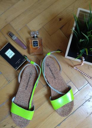 Mango kids нові оригінальні яскраві босоніжки на корковій підошві