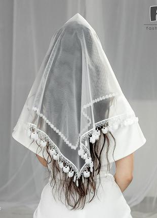 Стильный платок на свадьбу, на крещение, в храм тамила3 фото