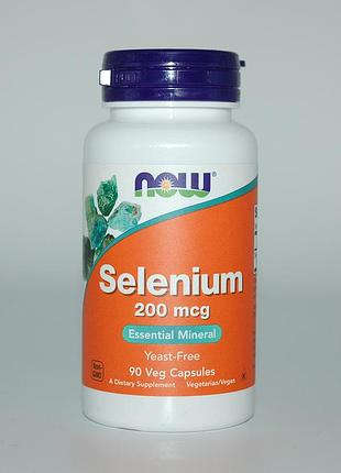 Селен без дріжджів, selenium, now foods, 200 мкг, 90 капсул