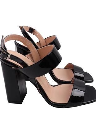 Босоножки женские mario muzi черные натуральная лаковая кожа, 37