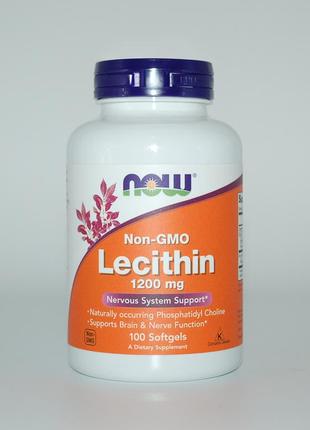 Лецитин, now foods, 1200 мг, 100 капсул1 фото