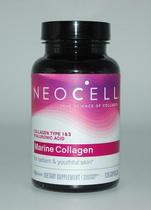 Морський колаген і гіалуронова кислота, marine collagen, neocell, 120 капсул1 фото