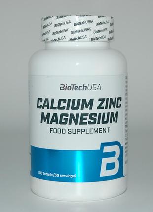 Кальцій, цинк, магній, calcium zinc magnesium, biotech, 100 таблеток1 фото