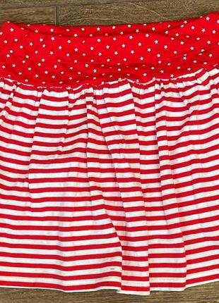 1, трикотажная юбка в полоску с пришитыми шортиками джимбори gymboree размер 7т рост 122-130 см1 фото