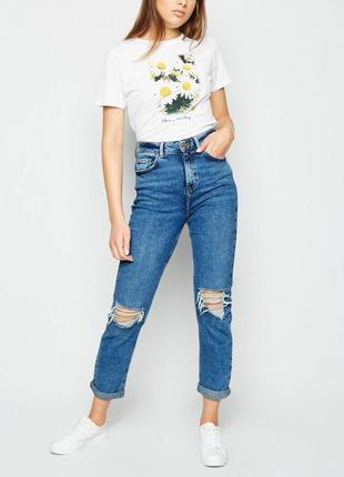 Оригінальні рвані джинси мом торі mom tori new look.