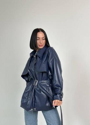 Жіноча шкіряна куртка в стилі h&m | демісезонна куртка з еко шкіри2 фото