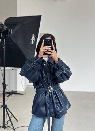 Жіноча шкіряна куртка в стилі h&m | демісезонна куртка з еко шкіри7 фото