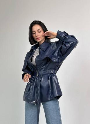 Жіноча шкіряна куртка в стилі h&m | демісезонна куртка з еко шкіри6 фото