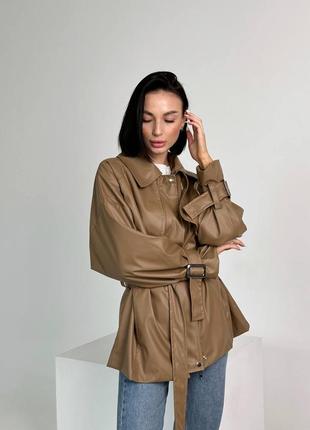 Жіноча шкіряна куртка в стилі h&m | демісезонна куртка з еко шкіри2 фото
