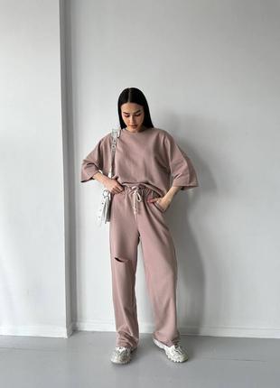 Женский спортивный костюм oversize трехнить петля3 фото