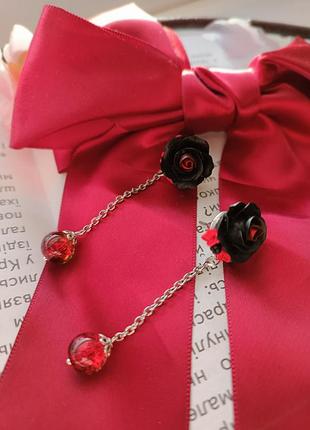👌сережки з квітами 🌹🔥(полімерна глина)