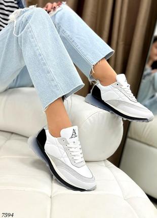 ❤️ стильные кожаные кроссовки