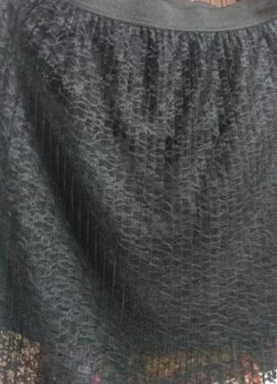 Ажурная кружевная плиссированная юбка миди