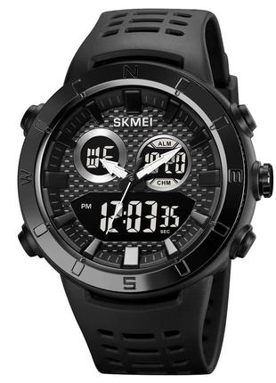 Спортивные мужские часы skmei 2014bkbk black-black водостойкие наручные кварцевые