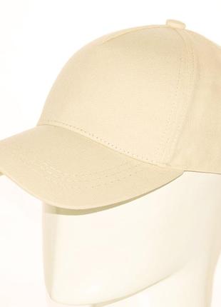 Бежева жіноча кепка бейсболка однотонна літня